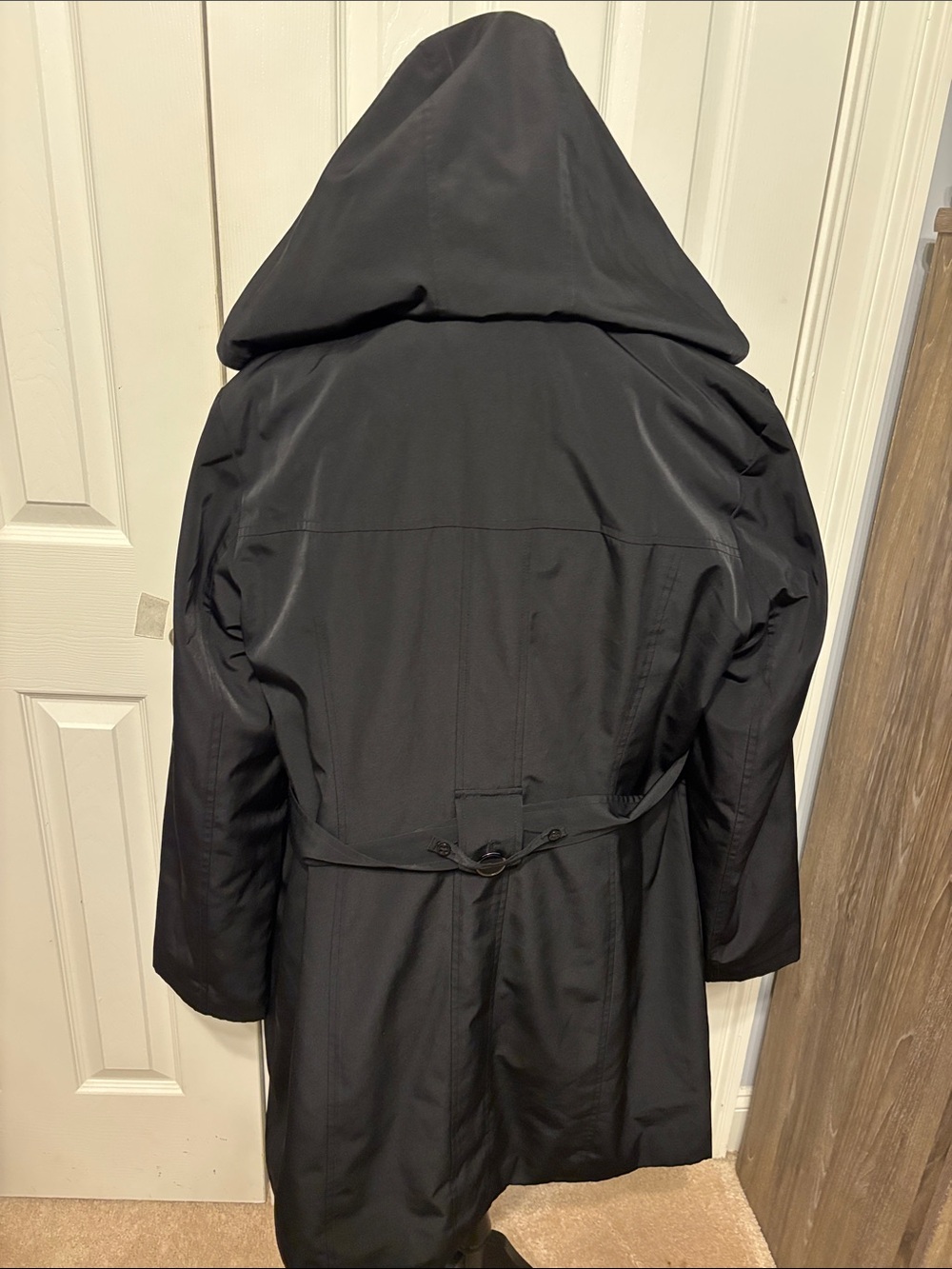 London Fog Single-Breasted Hooded Trench Coat - Picture 6 of 8